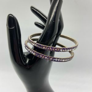 Purple Confetti Bangle Bracelet